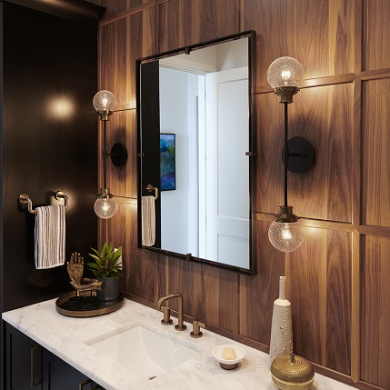 Vanity lighting in a refined residential bath