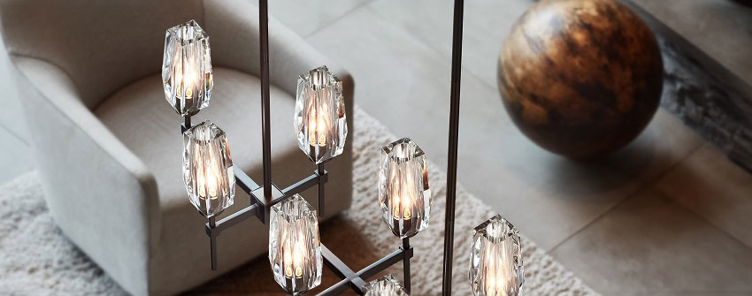 Modern pendant lights over a kitchen island